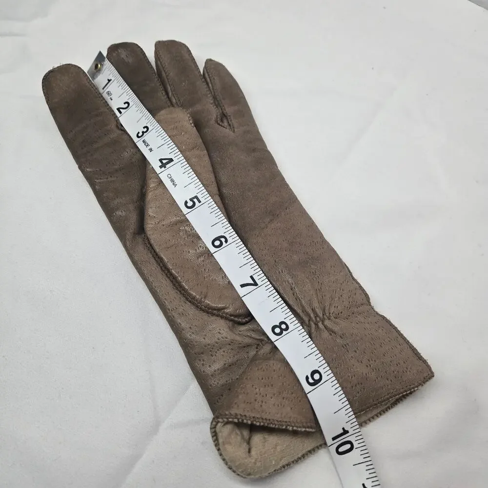 Fownes Gloves Vintage 90s Brown Leather Thinsulate Lining Women's Large